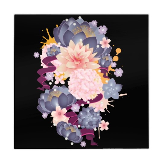 Composition of water lilies, hydrangeas & succulen Mahjong Mats