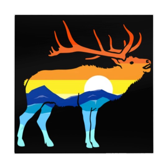 Camping Hiking Retro Mountains Outdoors Camp Elk Mahjong Mats