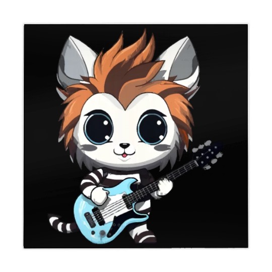 Chibi Zebra Playing Electric Guitar Mahjong Mats