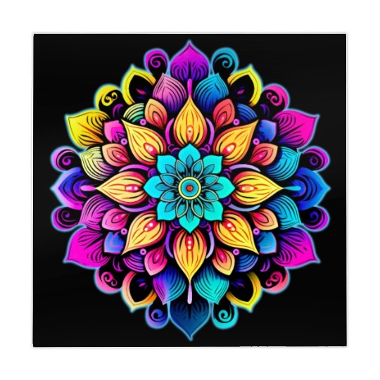 Mandala: A Complex, Multicolored Floral Pattern Mahjong Mats