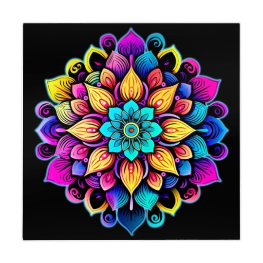 Mandala: A Complex, Multicolored Floral Pattern Mahjong Mats