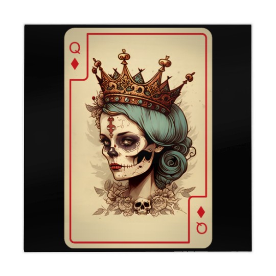 Diamond Queen Gothic Poker Card Game Creepy Mahjong Mats