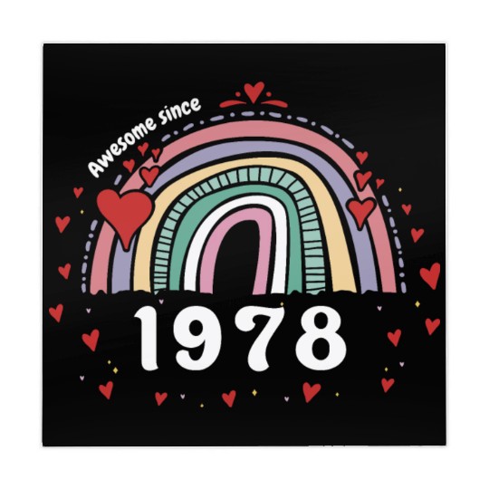 Cute Rainbow Awesome 1978 - 45th Birthday w/ Mahjong Mats