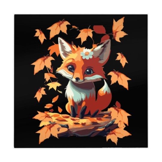 Sweet cute fox in autumn Mahjong Mats