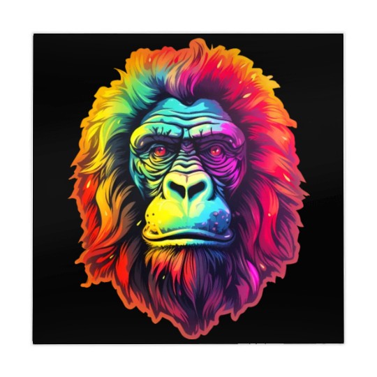 Gorilla Chic in Vibrant Psychedelic Zoo Mahjong Mats