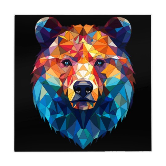 Wild Psychedelic Bear Geometric Vibrant Mahjong Mats