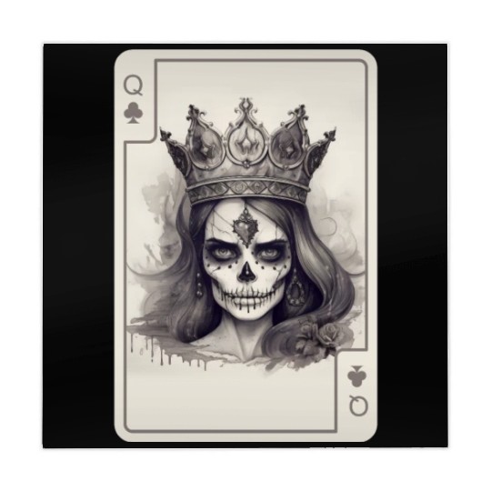 Gothic Poker Card Game Creepy Queens Skull Mahjong Mats