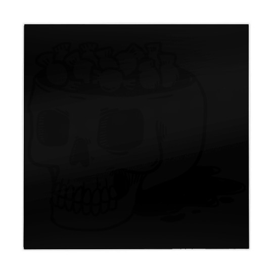 human skull cut out head with candy Halloween Mahjong Mats