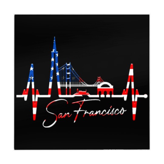 San Francisco Skyline Heartbeat California Lover Mahjong Mats