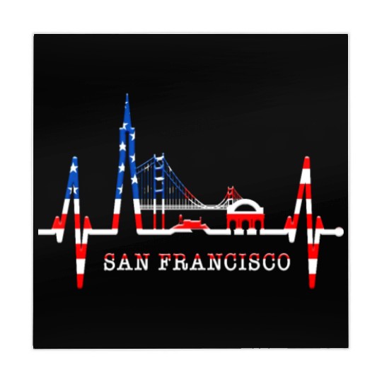 San Francisco Skyline Heartbeat California Lover Mahjong Mats