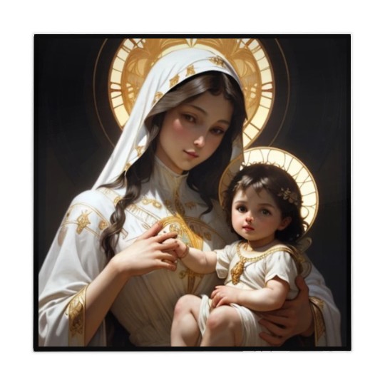 Beautiful Mother Mary and Baby Jesus Mahjong Mats