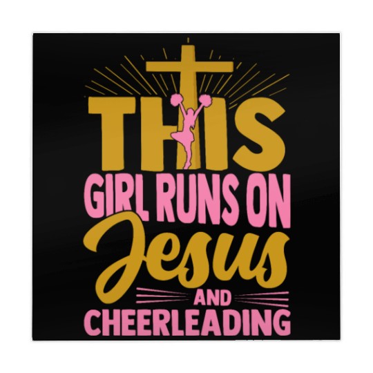 This Girl Runs On Jesus And Cheerleading Cheerlead Mahjong Mats
