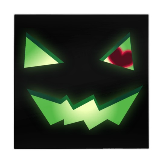 Glowing Green See-Through Jack-O-Lantern w/ Heart Mahjong Mats