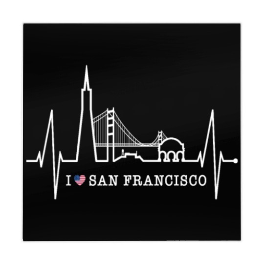 San Francisco Skyline Heartbeat California Lover Mahjong Mats