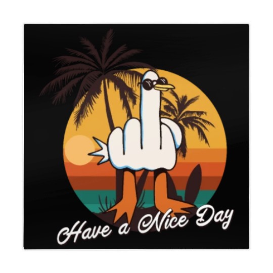 Funny Seagull Middle Finger - Have a Nice Day Mahjong Mats