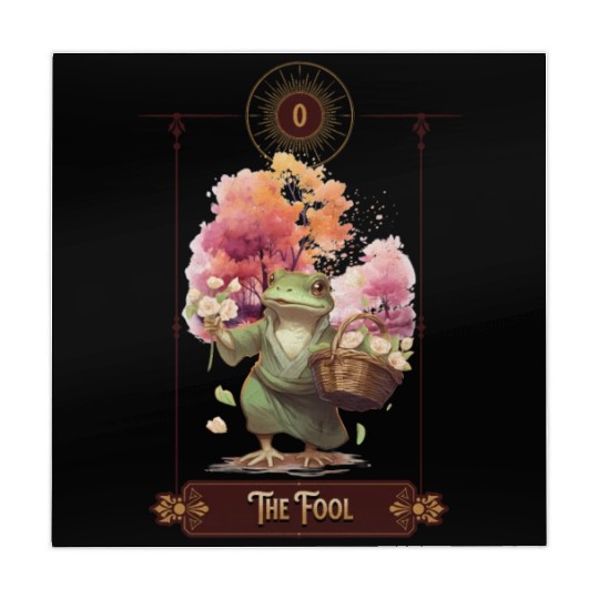 "The Fool" Frog Tarot Card Mahjong Mats