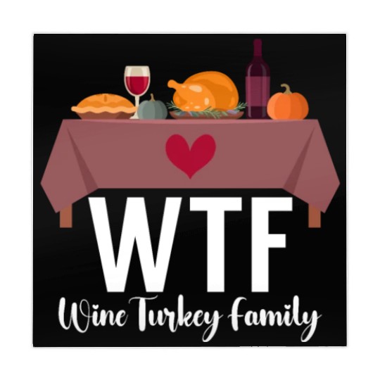 Thanksgiving WTF Wine Turkey Family Fall Harvest Mahjong Mats