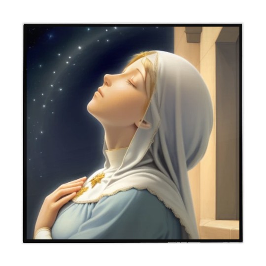 Virgin Mother Mary Praying on a Starry Night Mahjong Mats