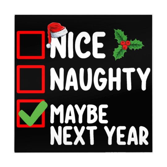 Nice Naughty Maybe Next Year Santa Christmas List Mahjong Mats