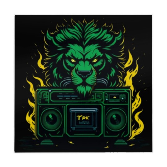 Lion-human character with emerald green fur. Mahjong Mats