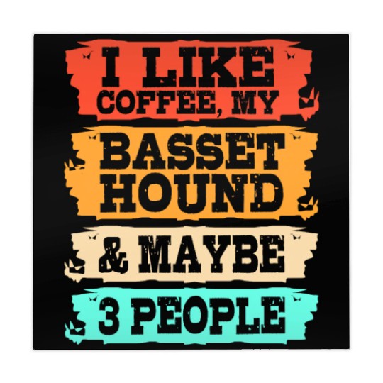 Retro Dog And Coffee Basset Hound Dog Mahjong Mats