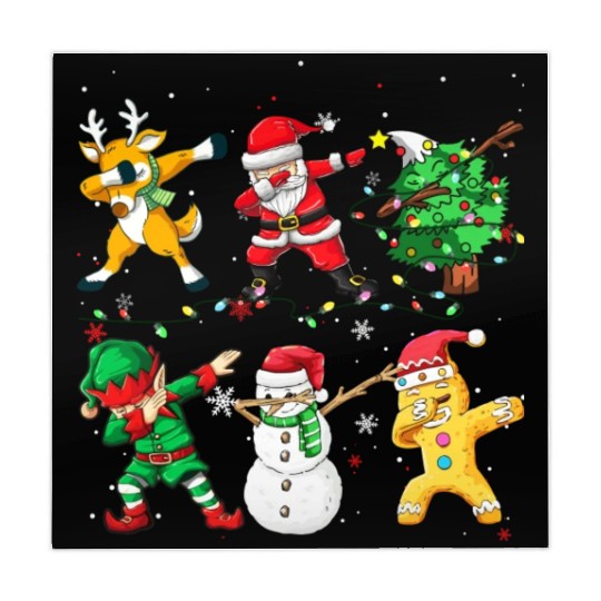 Dabbing Santa Elf Friends Christmas Boys Girls Men Mahjong Mats