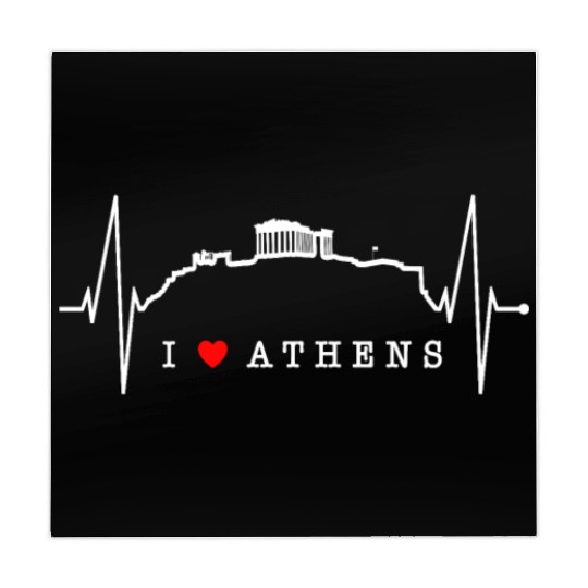 Athens Skyline Heartbeat Heart Flag Ancient Greek Mahjong Mats