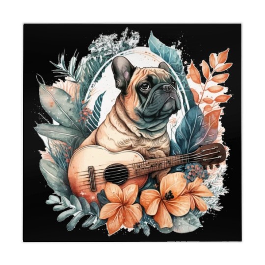 French Bulldog |Aloha Ukulele Hawaii Guitar Funny Mahjong Mats