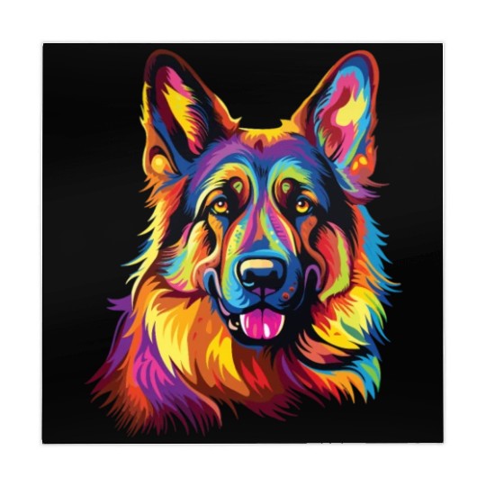 Watercolor Colorful German Shepherd Mahjong Mats
