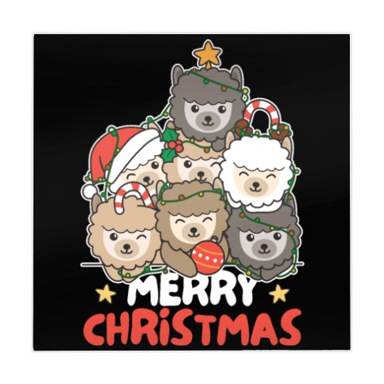 Alpaca Christmas Tree Merry Christmas Mahjong Mats