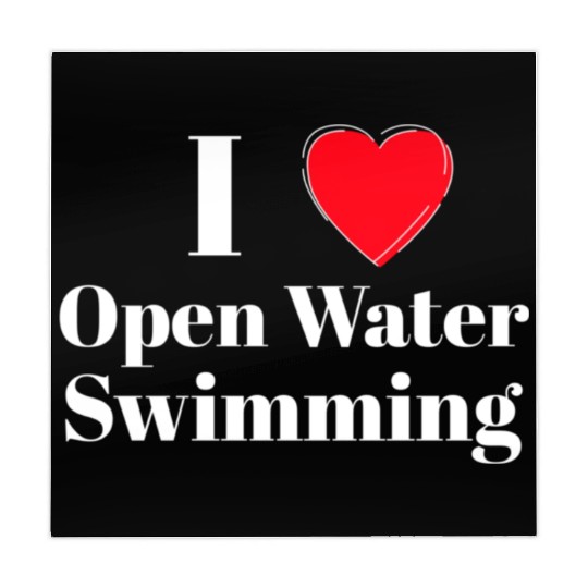 I Love Open Water Swimming Red Heart White Mahjong Mats