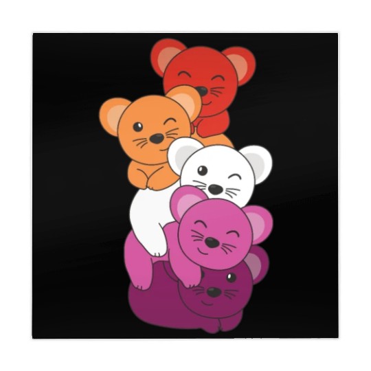 Lesbian Flag Pride Lgbtq Cute Mouse Mahjong Mats