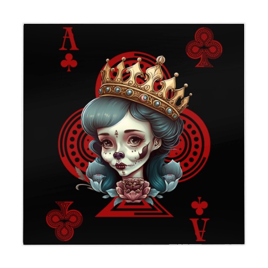Ace of Clubs Bone Skull Queen Creepy Gothic Mahjong Mats