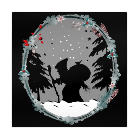 Knecht Ruprecht in paper cut style Christmas Mahjong Mats