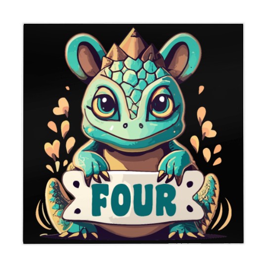 Fantasy Reptile Creature With Word "Four" Mahjong Mats