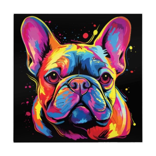 Watercolor Colorful French Bulldog Mahjong Mats