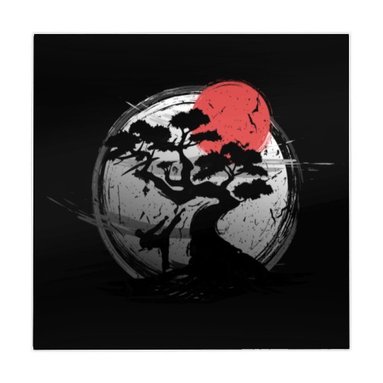 Martial Arts Japanese Style Bonsai Sunset Karate Mahjong Mats