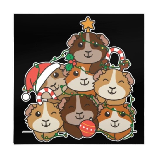 Guinea Pig Christmas Tree Funny Animal Mahjong Mats