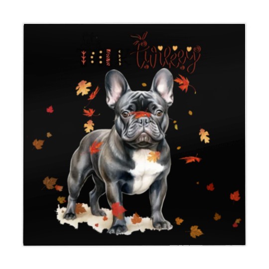 Black French Bulldog Funny Thanksgiving Dog Mahjong Mats