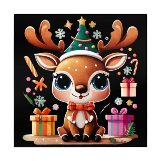 Cute Reindeer Merry Christmas Gift Happy Holidays Mahjong Mats