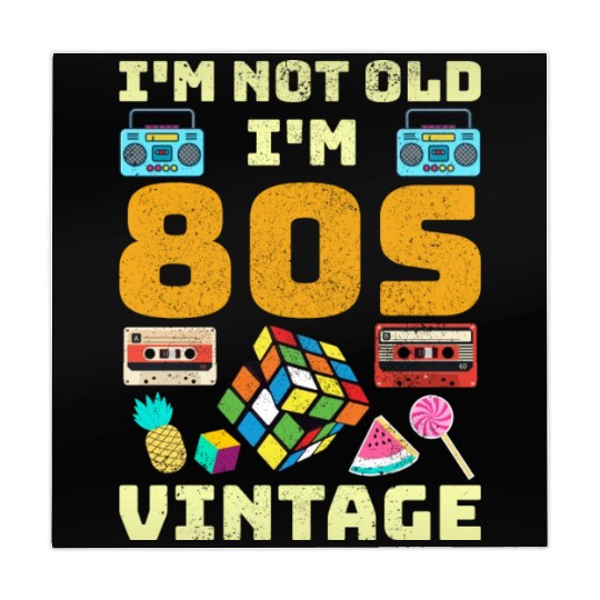 80s Vintage Vibes - Retro Design with Neon Colors Mahjong Mats