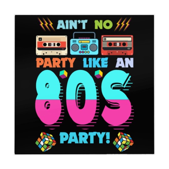 80s Party Vibes - Retro Design with Cassette Tapes Mahjong Mats