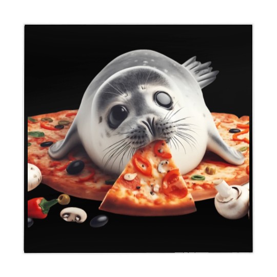 Seerobbe enjoys pizza Mahjong Mats