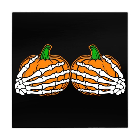 Halloween Skeleton Hands On Chest Pumpkin Boobs Mahjong Mats