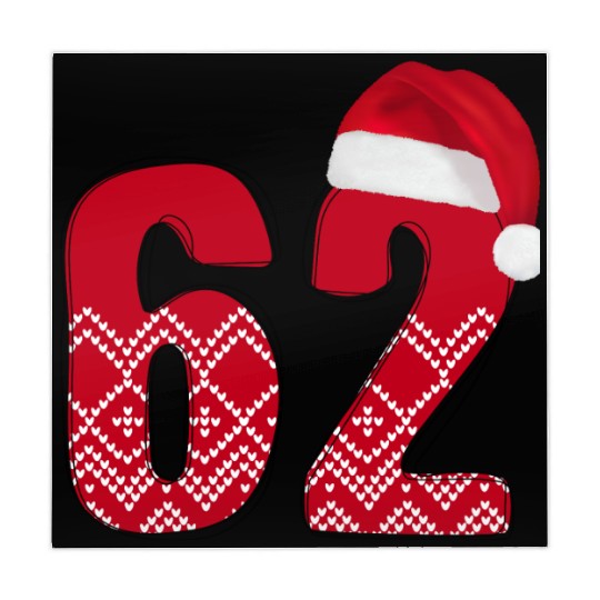 62 Red and White Christmas Number Sixty Two Mahjong Mats