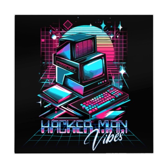 Retro Neon Hacker Man Vibes 90s Mahjong Mats