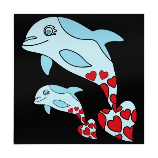 The Endearing Dance of Dolphin Mom and Kid Mahjong Mats