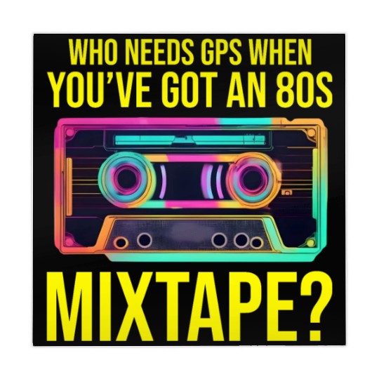 Neon '80s Cassette Tape: Nostalgic Retro Vibes Mahjong Mats