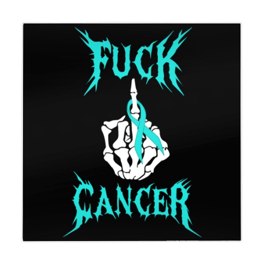 Fuck Cancer Warrior Teal Ribbon Ovarian Cancer Mahjong Mats
