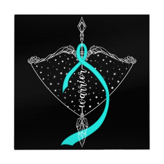 Warrior Bow Warrior Teal Ribbon Ovarian Cancer Mahjong Mats